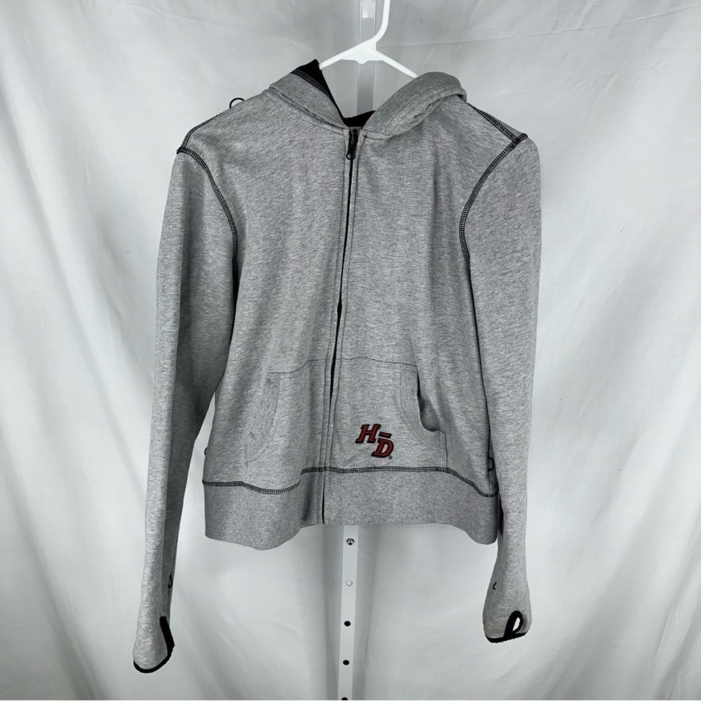 Harley Davidson Women’s Gray Zip Up Cozy Jacket Size L